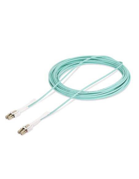 StarTech.com Cable de Fibra Óptica Multimodo LC a LC (UPC) OM4 de 10m - con Pestillos - 50 125µm - Redes de 100G - Resistente a