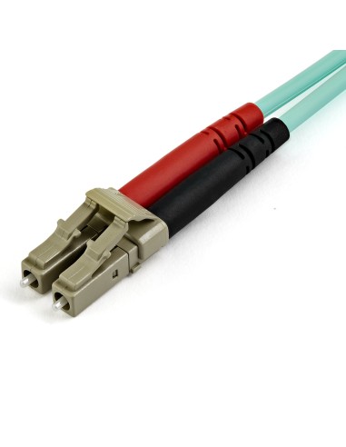StarTech.com Cable de 1m de Fibra Óptica Multimodo LC UPC a LC UPC OM4 - 50 125µm - Fibra LOMMF VCSEL - Redes de 100G - Cable