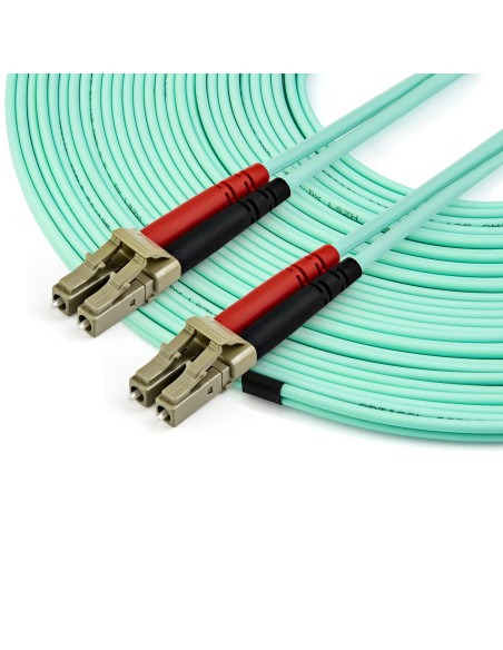 StarTech.com Cable de 1m de Fibra Óptica Multimodo LC UPC a LC UPC OM4 - 50 125µm - Fibra LOMMF VCSEL - Redes de 100G - Cable
