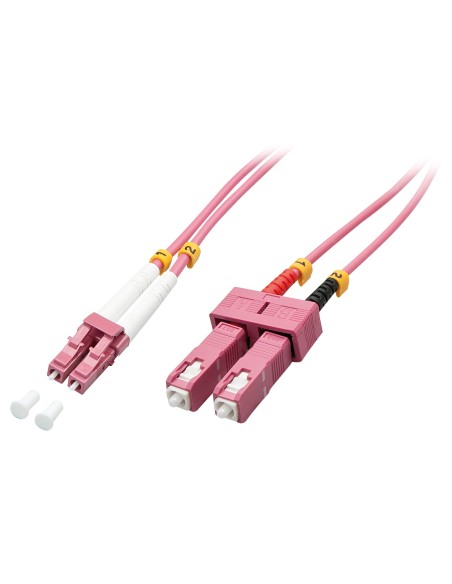 Lindy 46362 Cable de fibra óptica e InfiniBand 3 m LC SC Rosa