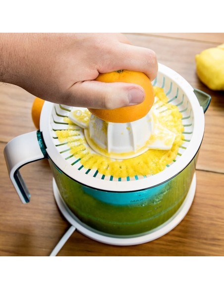 Cecotec ZitrusEasy Basic Exprimidor eléctrico con brazo 40 W Transparente, Turquesa, Blanco