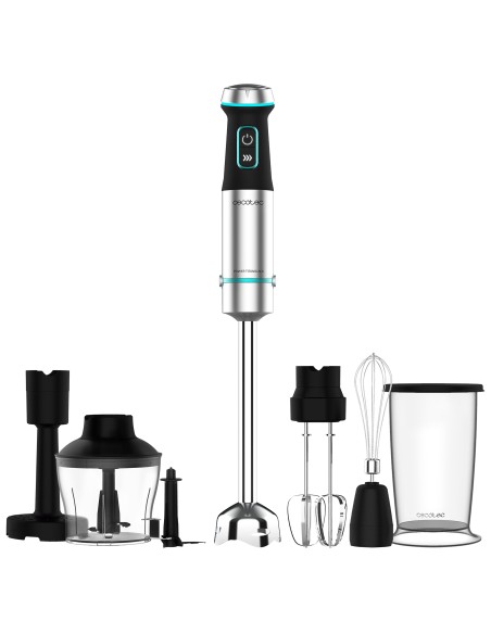 Cecotec Power TitanBlack 1200 XL PerfectCream&Crush Batidora de inmersión 1200 W Negro, Verde, Acero inoxidable