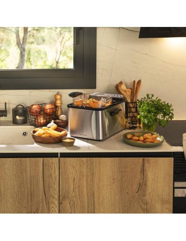 Cecotec Cleanfry Luxury 4000 Sencillo 4,2 L Independiente 3270 W Freidora Negro, Acero inoxidable