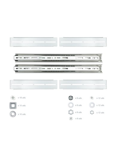 Nanocable Guías laterales telescópicas para Caja Rack de 19"