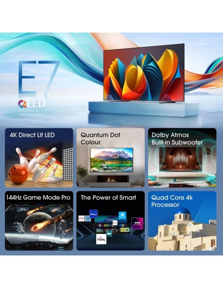 Hisense QLED Smart TV 100E7NQ 2,54 m (100") 4K Ultra HD Wifi Gris 400 cd   m²