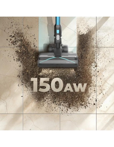 Cecotec Rockstar 3500 Storm Pet Flex Conga Aspiradora escoba 2 en 1 Batería Secar Sin bolsa 500 W Negro, Azul 2,5 Ah