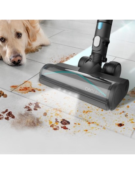 Cecotec Rockstar 3500 Storm Pet Flex Conga Aspiradora escoba 2 en 1 Batería Secar Sin bolsa 500 W Negro, Azul 2,5 Ah