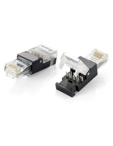 Equip 121165 conector RJ-45 Negro, Transparente