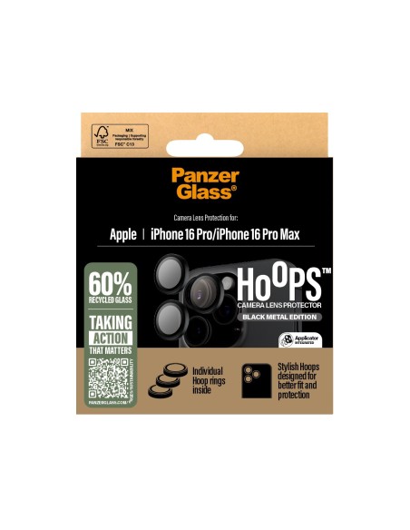 PanzerGlass ® Hoops® Camera Lens Protector Black iPhone 16 Pro | 16 Pro Max Protector de pantalla Apple 1 pieza(s)
