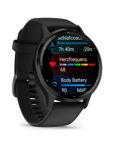 Garmin Venu 3 3,56 cm (1.4") AMOLED 45 mm Digital 454 x 454 Pixeles Pantalla táctil Negro Wifi GPS (satélite)
