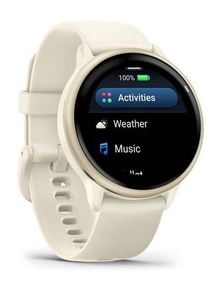 Garmin vívoactive 6 3,05 cm (1.2") AMOLED 42 mm Digital 390 x 390 Pixeles Pantalla táctil Blanco Wifi GPS (satélite)