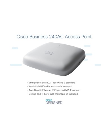 Cisco CBW240AC 1733 Mbit s Gris Energía sobre Ethernet (PoE)
