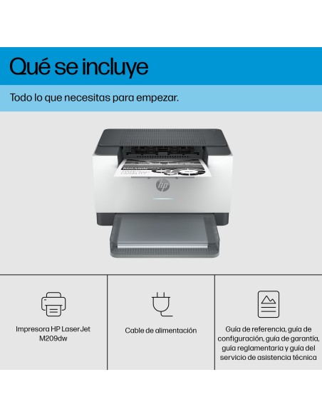 HP LaserJet M209dw Inalámbrico Blanco y negro Impresora, A doble cara