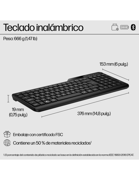 HP Teclado inalámbrico de modo dual 475