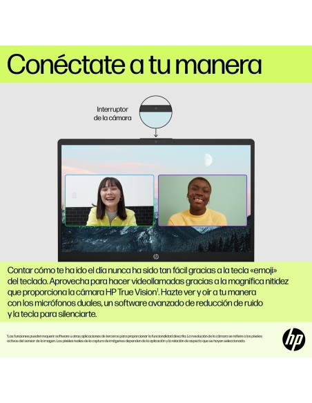 HP 15-fd0035ns Intel® Core™ i3 i3-N305 Portátil 39,6 cm (15.6") Full HD 8 GB DDR4-SDRAM 256 GB SSD Wi-Fi 6 (802.11ax) Windows