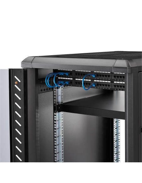StarTech.com Estante Ajustable 1U para Rack de Servidores - 150kg - Bandeja Universal de 19 Pulgadas Ajustable de 49,5 a 96,5cm