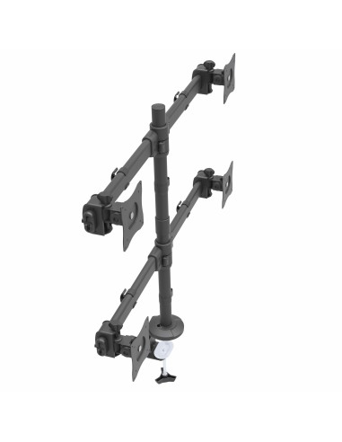 StarTech.com Brazo de Escritorio para 4 Monitores 2x2 de hasta 27" con Montaje VESA- Soporte Ergonómico con Mástil, Articulado