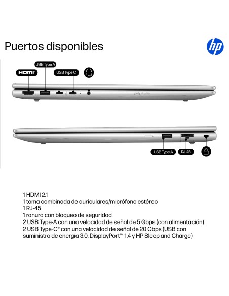 HP ProBook 4 G1iR Wolf Pro Security Edition Intel Core 5 120U Portátil 40,6 cm (16") WUXGA 16 GB DDR5-SDRAM 512 GB SSD Wi-Fi 6E