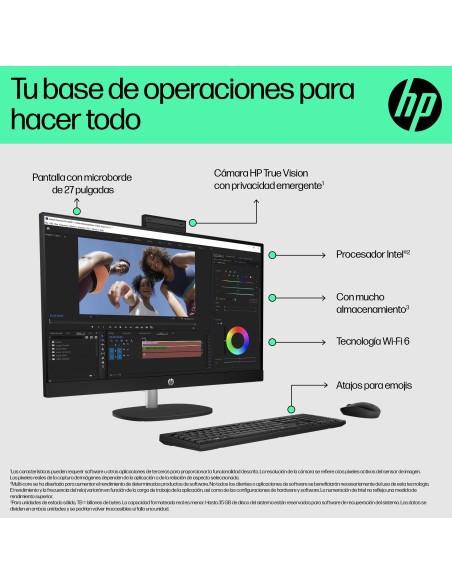 HP All-in-One 27-cr0089ns Intel® Core™ i5 i5-1335U 68,6 cm (27") 1920 x 1080 Pixeles PC todo en uno 16 GB DDR4-SDRAM 512 GB SSD