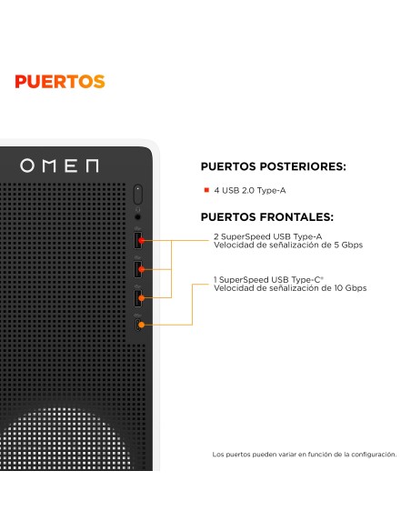 HP OMEN 16L TG03-0094ns Intel Core Ultra 5 225F 32 GB DDR5-SDRAM 1 TB SSD NVIDIA GeForce RTX 5060 FreeDOS Torre PC AI PC Blanco