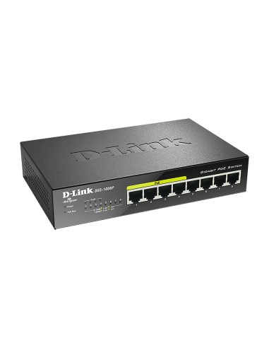 D-Link DGS-1008P switch No administrado Gigabit Ethernet (10 100 1000) Energía sobre Ethernet (PoE) Negro