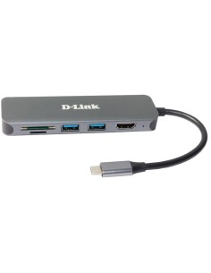 D-Link DUB-2327 base para portátil y replicador de puertos Alámbrico USB Tipo C Gris 2