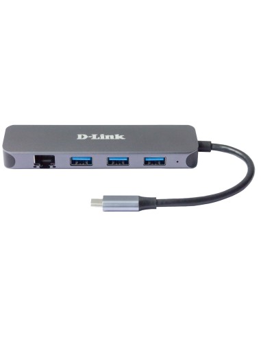D-Link DUB-2334 base para portátil y replicador de puertos Alámbrico USB Tipo C Gris
