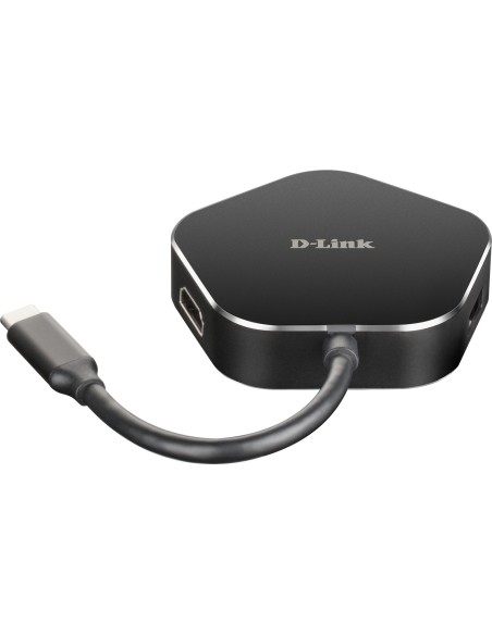 D-Link DUB-M420 base para portátil y replicador de puertos Alámbrico Thunderbolt 3 Aluminio, Negro