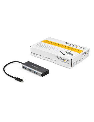 StarTech.com Hub Ladrón USB-C de 3 Puertos 10Gbps y Lector de Tarjetas de Memoria Flash SD - con 3 Puertos USB-A y 1 Ranura SD