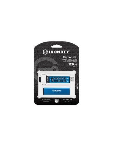 Kingston Technology IronKey Keypad 200 de 128 GB, FIPS 140-3 nivel 3 (pendiente) cifrado AES-256