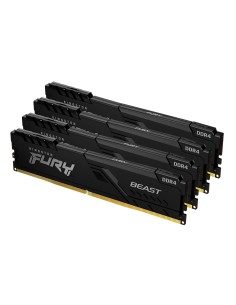 Kingston Technology FURY Beast 64GB 3600MT s DDR4 CL18 DIMM (Kit de 4) Black