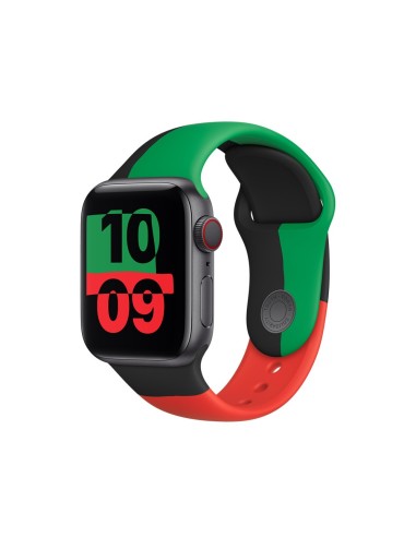 Apple MUQ63ZM A Accesorios para dispositivos vestibles inteligentes Grupo de rock Negro, Verde, Rojo Fluoroelastómero