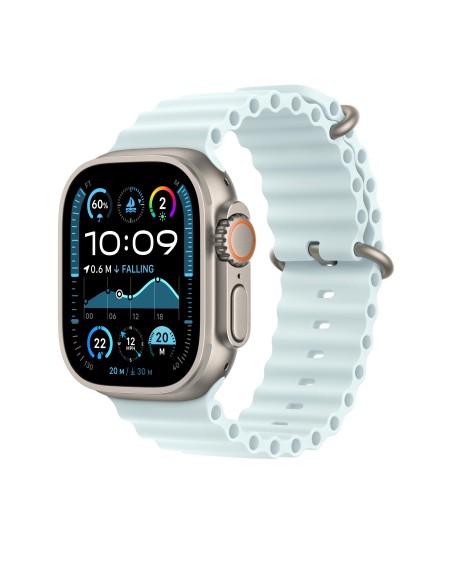 Apple MXTF3ZM A?ES Accesorios para dispositivos vestibles inteligentes Grupo de rock Azul Fluoroelastómero, Titanio