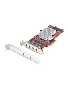 StarTech.com Tarjeta PCIe USB-C de 4 Puertos - Hub Interno USB Tipo C - USB 3.2 10Gb - 4 Controladores Independientes USB - TAA