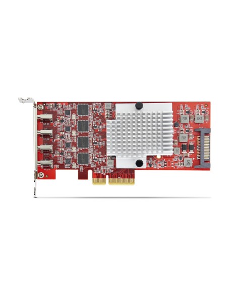 StarTech.com Tarjeta PCIe USB-C de 4 Puertos - Hub Interno USB Tipo C - USB 3.2 10Gb - 4 Controladores Independientes USB - TAA