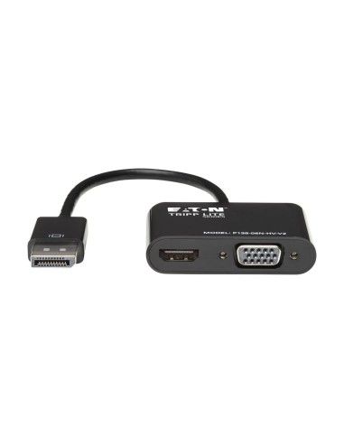 Tripp Lite P136-06N-HV-V2 Adaptador Convertidor Todo en Uno DisplayPort a VGA HDMI, DP ver 1.2, 4K 30 Hz HDMI