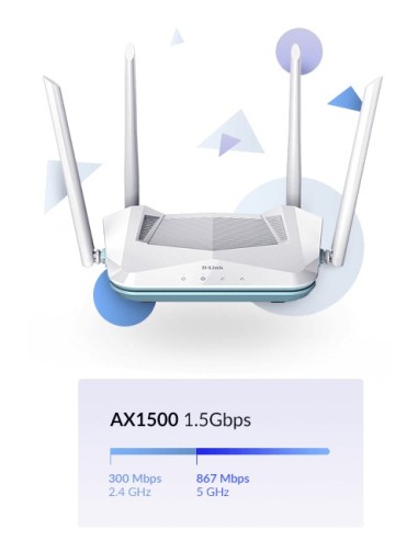 D-Link R15 router inalámbrico Gigabit Ethernet Doble banda (2,4 GHz   5 GHz) Blanco