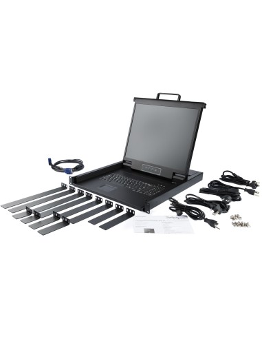 StarTech.com Consola KVM de Montaje en Rack de Servidores - Teclado QWERTY - KVM VGA de 1 Puerto con Monitor LCD de 19" -