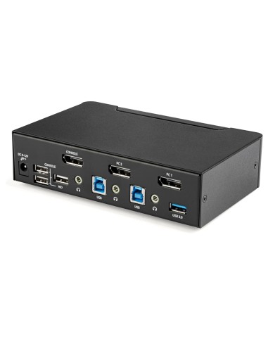 StarTech.com Switch Conmutador KVM de 2 Puertos DisplayPort - 4K a 60Hz - para Una Pantalla - Switch KVM de 2 Puertos DP 1.2