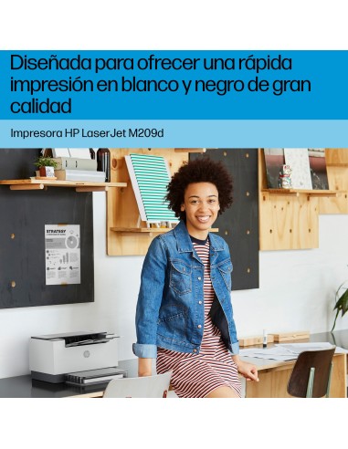 HP LaserJet M209d Blanco y negro Impresora, A doble cara