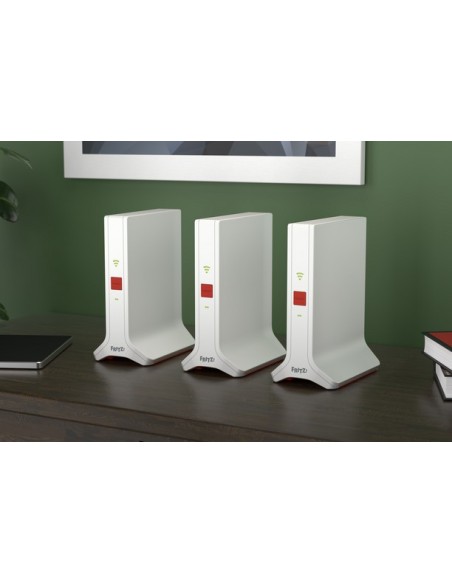 Mesh Set FRITZ! 4200 3-pack Edition Inter Doble banda (2,4 GHz   5 GHz) Wi-Fi 6E (802.11ax) Rojo, Blanco 2x2 4x4