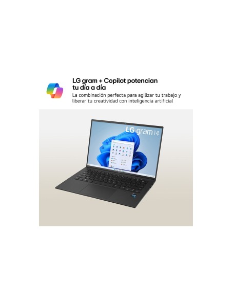 LG Gram 14Z90RU-G.AA55B ordenador portatil Copilot+ PC Intel® Core™ i5 i5-1334U Portátil 35,6 cm (14") WUXGA 16 GB LPDDR5-SDRAM