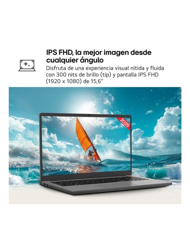 LG Gram 15UD50T Intel® Core™ i5 i5-1334U Portátil 38,1 cm (15") Full HD 16 GB 512 GB SSD Wi-Fi 6 (802.11ax) FreeDOS Español