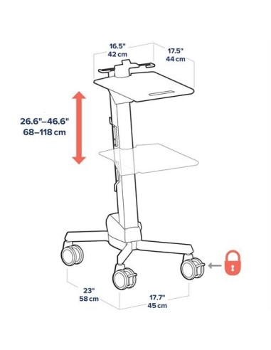 Ergotron Neo-Flex Laptop Cart Gris Portátil Carro soporte de suelo con ruedas multimedia