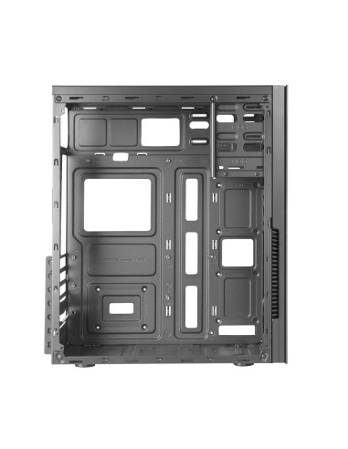 Tacens 2INITIOX, Caja PC Semitorre ATX, Ventilador Lateral 12cm, Frontal Aluminio Pulido, Acero, Negro