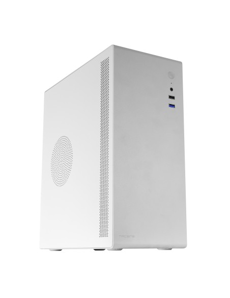 Tacens ORUMX, Caja Minitorre Slim, Micro-ATX Ultra Compacta, Estructura de Acero, Ventilador 80mm, Blanco