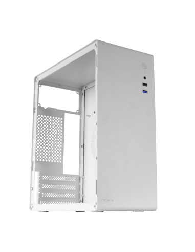 Tacens ORUMX, Caja Minitorre Slim, Micro-ATX Ultra Compacta, Estructura de Acero, Ventilador 80mm, Blanco