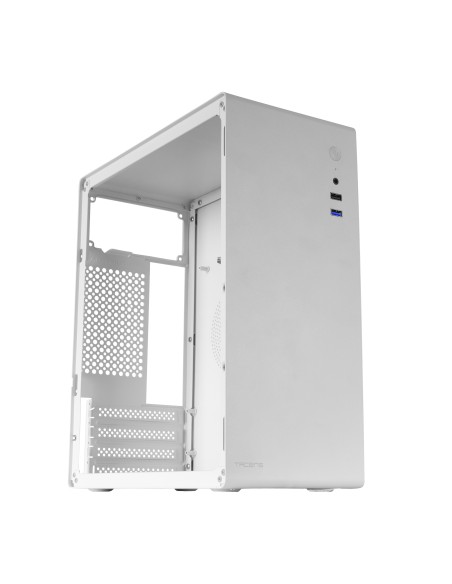 Tacens ORUMX, Caja Minitorre Slim, Micro-ATX Ultra Compacta, Estructura de Acero, Ventilador 80mm, Blanco
