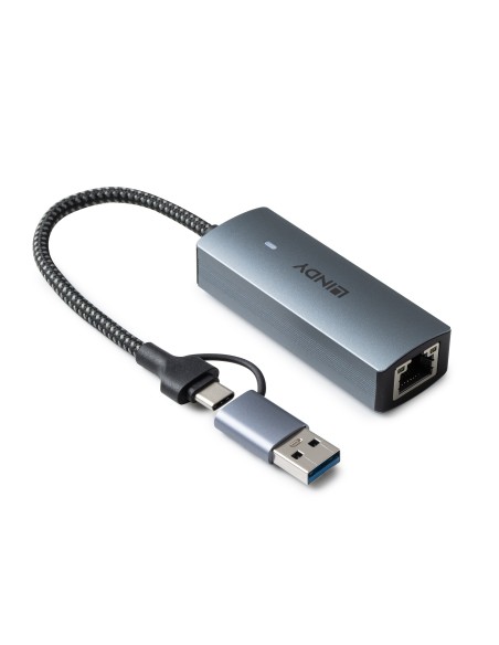 Lindy 43415 hub de interfaz USB 3.2 Gen 2 (3.1 Gen 2) Type-C 5000 Mbit s Gris