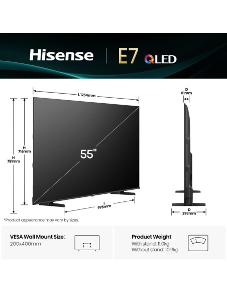 Hisense 55E77Q 139,7 cm (55") 4K Ultra HD Smart TV Wifi Negro